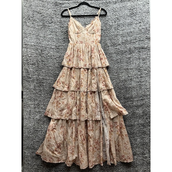 Anthropologie Dresses & Skirts - V. Chapman Caterina Corset Ruffle Dress Size 4 Cedar‎ Rose Print NWT